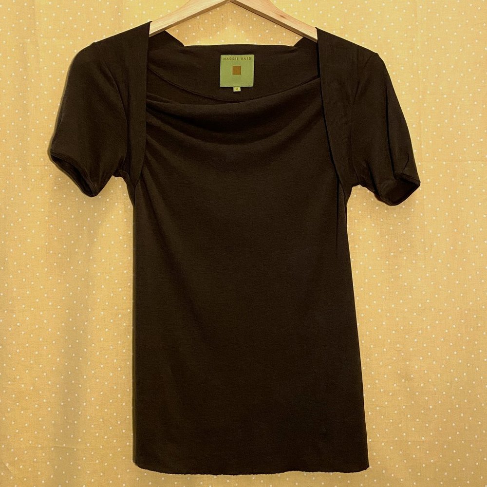 Maggie Ward top, super cute, brown, M